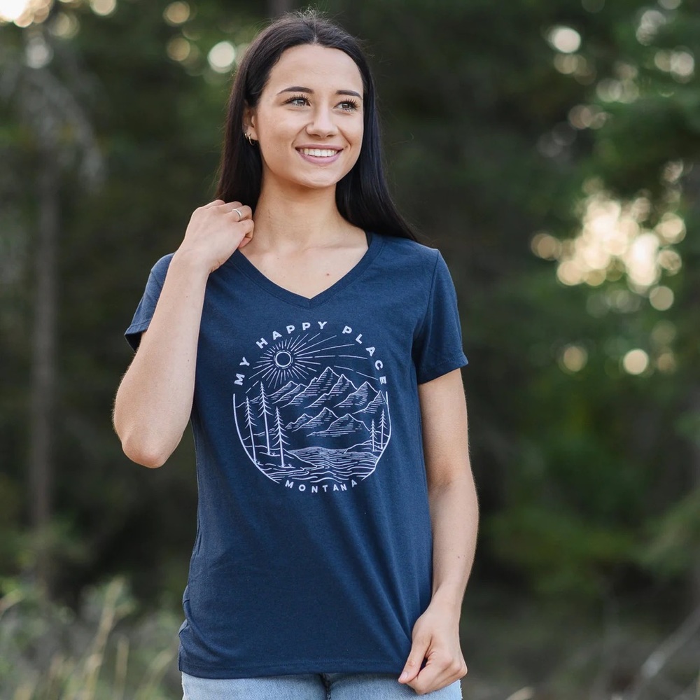 NWOT My Happy Place V-Neck